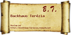 Backhaus Terézia névjegykártya